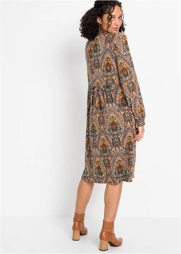 Jerseykleid mit Paisley in rot von hinten (Totalaufnahme) - bonprix Jerseykleid mit Paisley in rot von hinten (Totalaufnahme) - bonprix