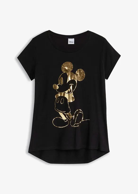Shirt mit Micky Mouse Druck in schwarz von vorne - Disney