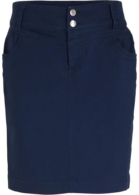 Rock aus elastischem Baumwoll-Mix in blau von vorne - bonprix Rock aus elastischem Baumwoll-Mix in blau von vorne - bonprix