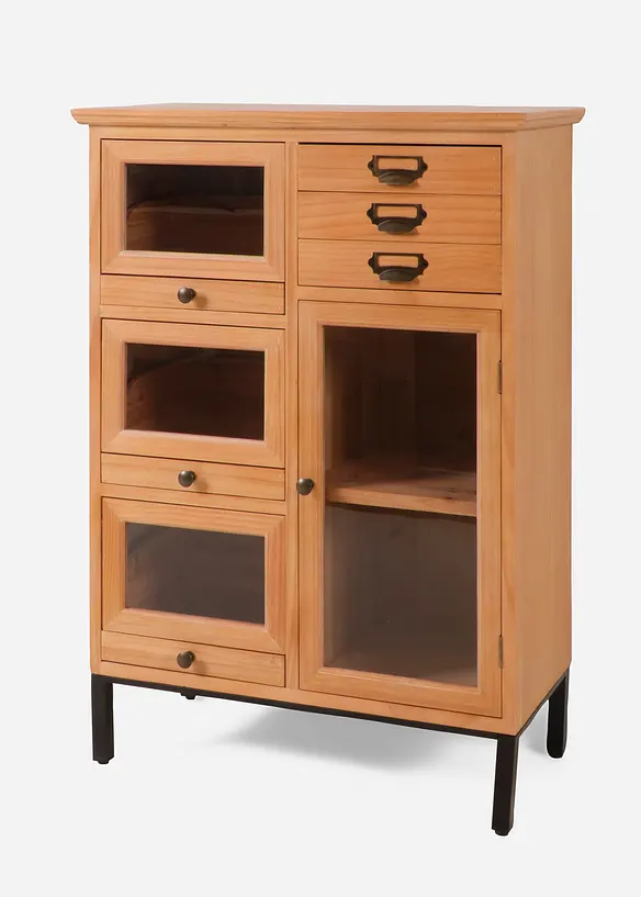 Schrank mit Apothekerfächern in beige von vorne - bonprix
