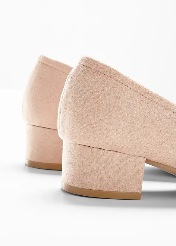 Pumps mit Blockabsatz in beige - bonprix