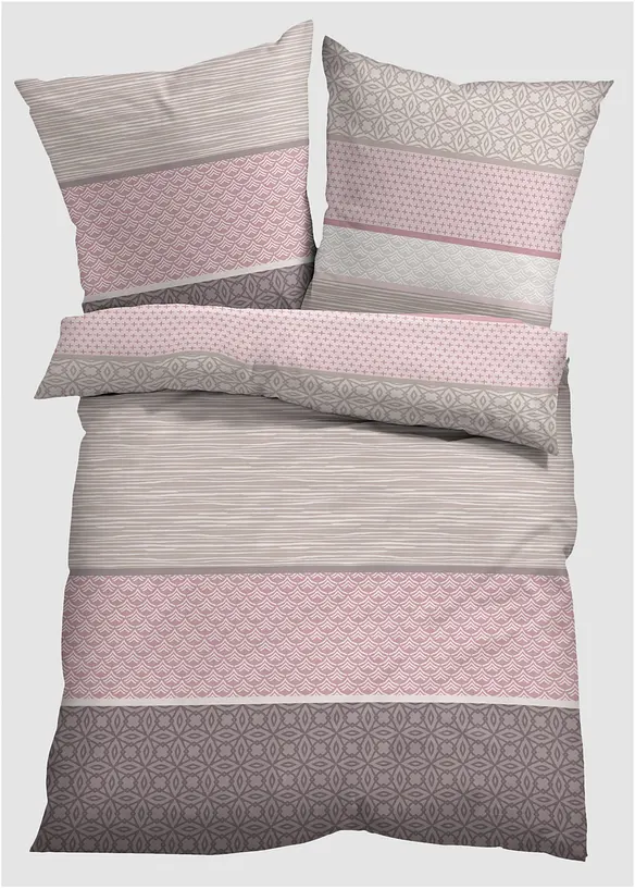 Baumwollmix-Bettwäsche in rosa von vorne - bonprix