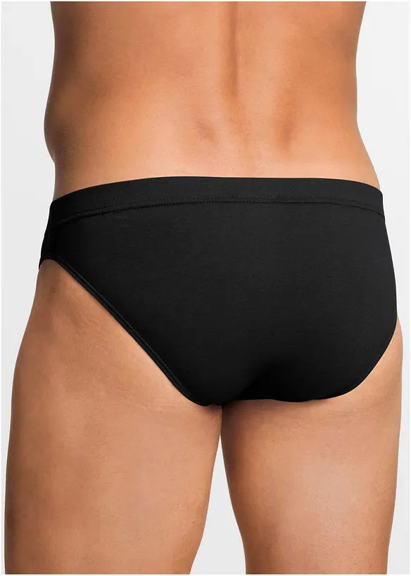 Slip mit weicher Baumwolle (10er Pack) in schwarz von hinten - bonprix