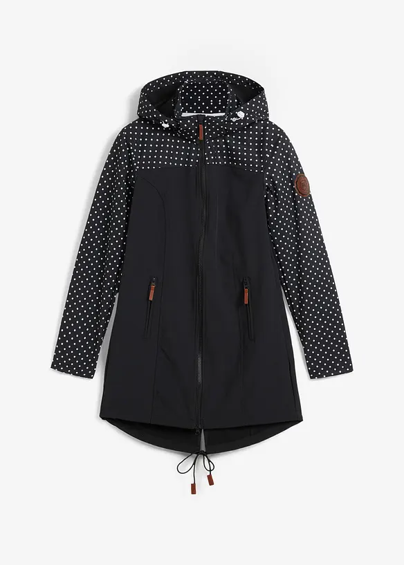 Wasserabweisende Softshelljacke in schwarz von vorne - bonprix