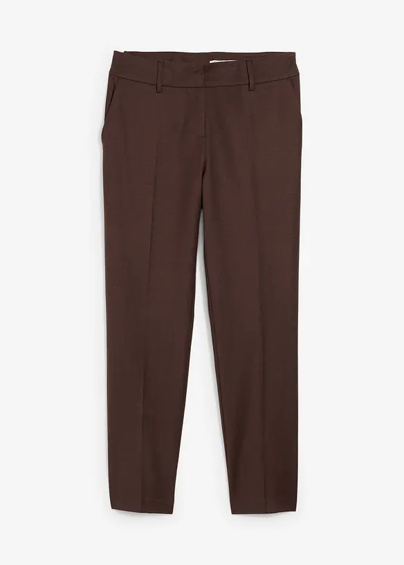 Schmale Hose mit weichem Wollanteil in braun von vorne - bonprix