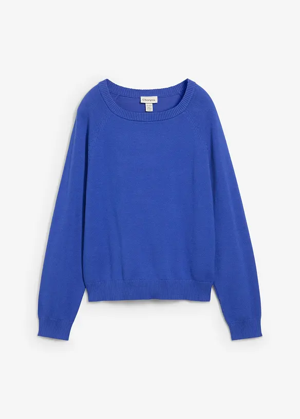 Feinstrickpullover in blau von vorne - bonprix Feinstrickpullover in blau von vorne - bonprix