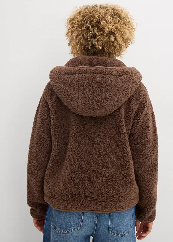 Teddy-Fleece-Jacke in braun von hinten (im Anschnitt) - bonprix Teddy-Fleece-Jacke in braun von hinten (im Anschnitt) - bonprix