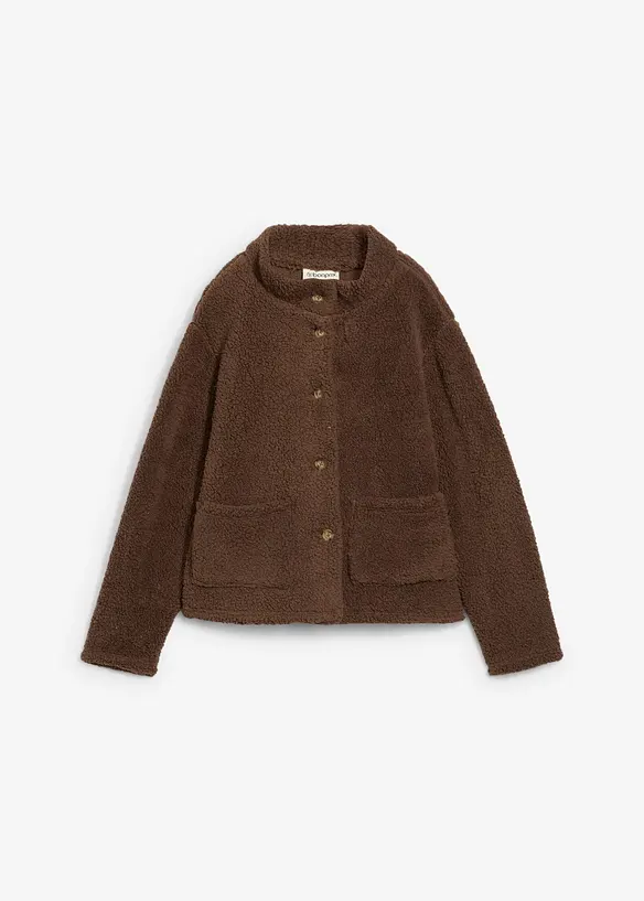 Teddy-Fleece Jacke in braun von vorne - bonprix Teddy-Fleece Jacke in braun von vorne - bonprix