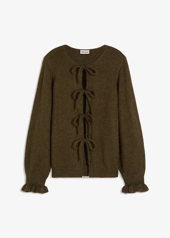 Strickjacke Strickjacke aus weichem Woll-Mix in grün von vorne - bonprix Strickjacke Strickjacke aus weichem Woll-Mix in grün von vorne - bonprix