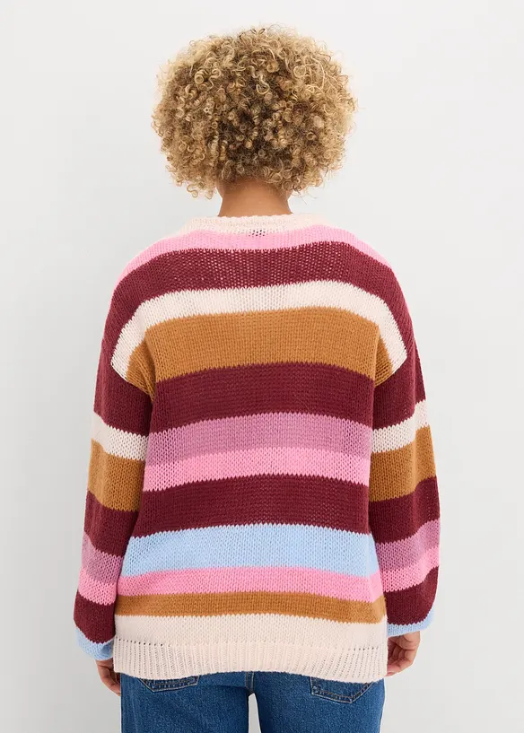 Oversize-Pullover in rosa von hinten (im Anschnitt) - bonprix