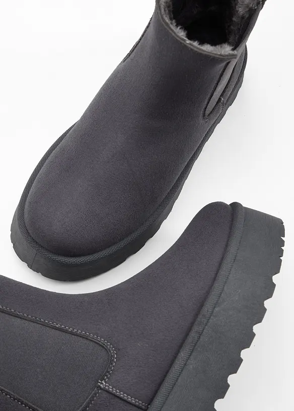 Gefütterte Chelsea-Boots in grau - bonprix Gefütterte Chelsea-Boots in grau - bonprix