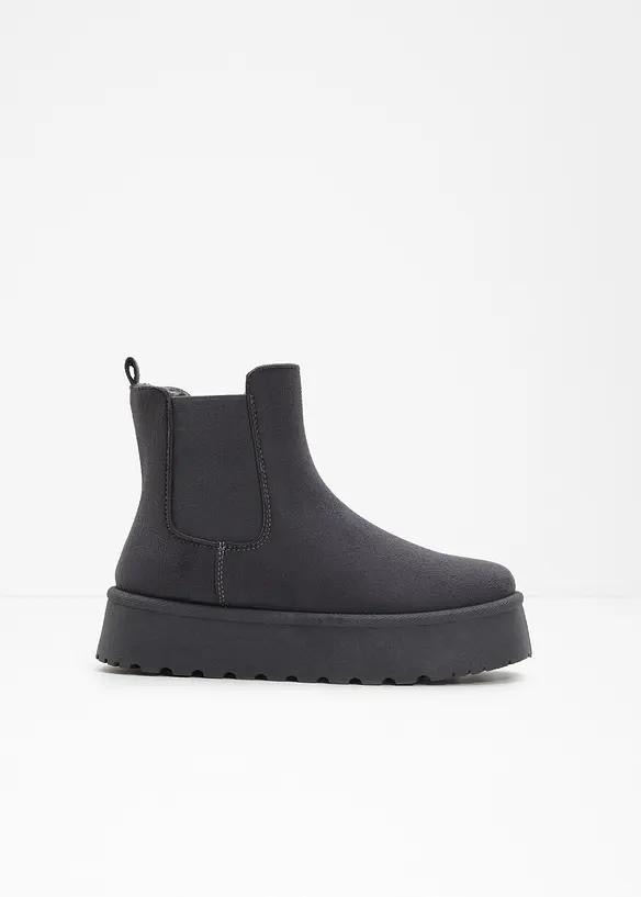 Gefütterte Chelsea-Boots in grau - bonprix Gefütterte Chelsea-Boots in grau - bonprix