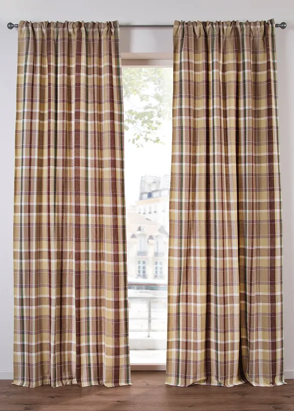 Vorhang gewebt aus Bio-Baumwolle (1er Pack) in beige - bonprix Vorhang gewebt aus Bio-Baumwolle (1er Pack) in beige - bonprix