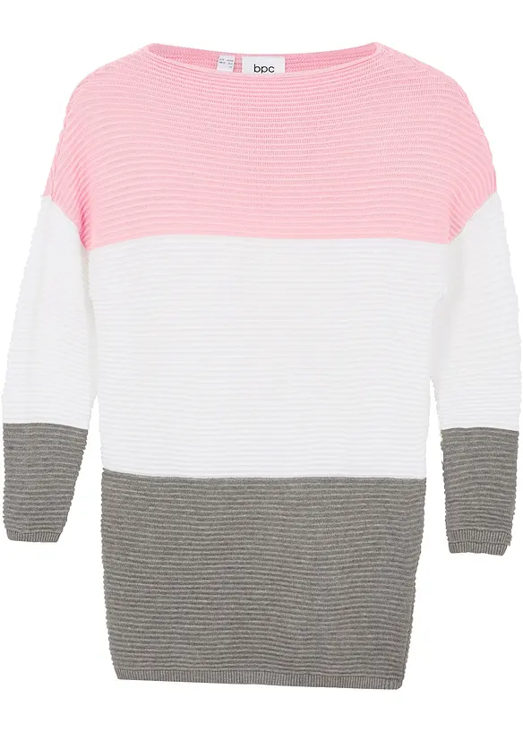 Longpullover in rosa von vorne - bonprix