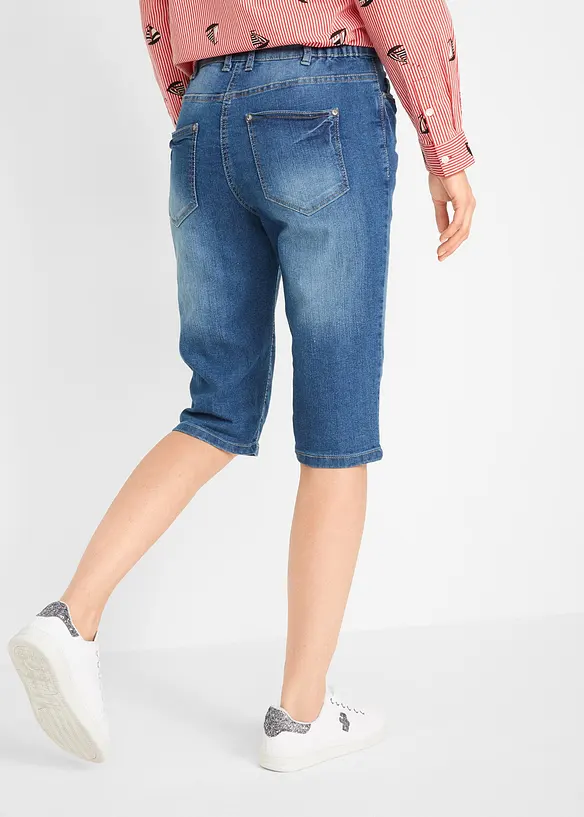 Jeans Bermuda Mid Waist mit gekrempeltem Saum in blau von hinten - bonprix Jeans Bermuda Mid Waist mit gekrempeltem Saum in blau von hinten - bonprix