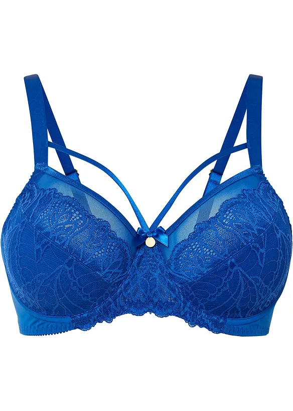 Minimizer-BH mit zarter Spitze in blau von vorne - bonprix