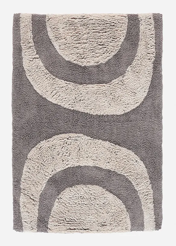 Badematte mit Halbkreis- Design in grau - bonprix