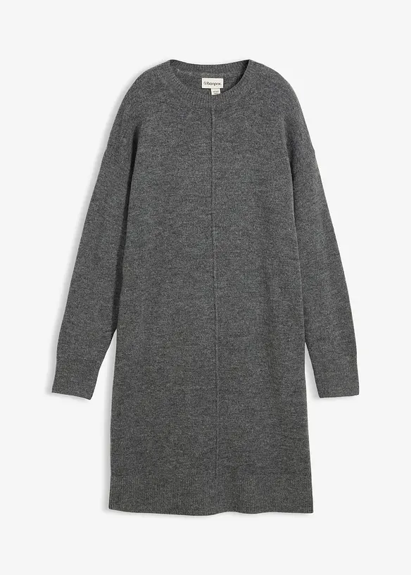 Strickkleid in grau von vorne - bonprix
