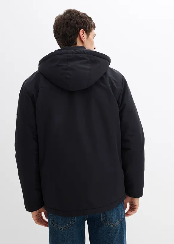 3 in 1 Winterjacke mit heraustrennbarer Innenfleecejacke in schwarz von hinten (im Anschnitt) - bonprix