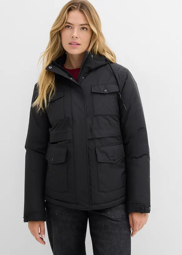 Wasserdichte Funktions-Jacke in schwarz von vorne (im Anschnitt) - bonprix