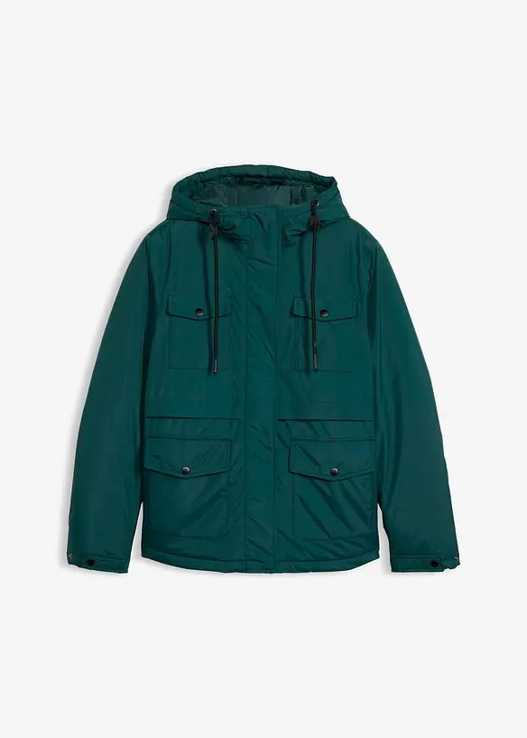 Wasserdichte Funktions-Jacke in grün von vorne - bonprix