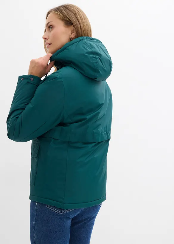 Wasserdichte Funktions-Jacke in grün von hinten (im Anschnitt) - bonprix