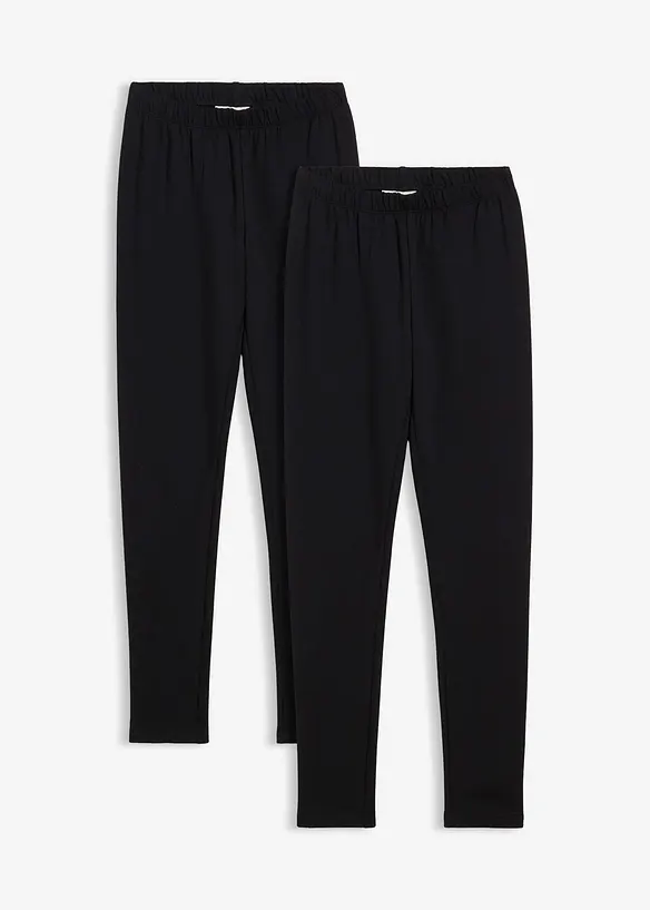 Thermo-Leggings (2er Pack) in schwarz von vorne - bonprix