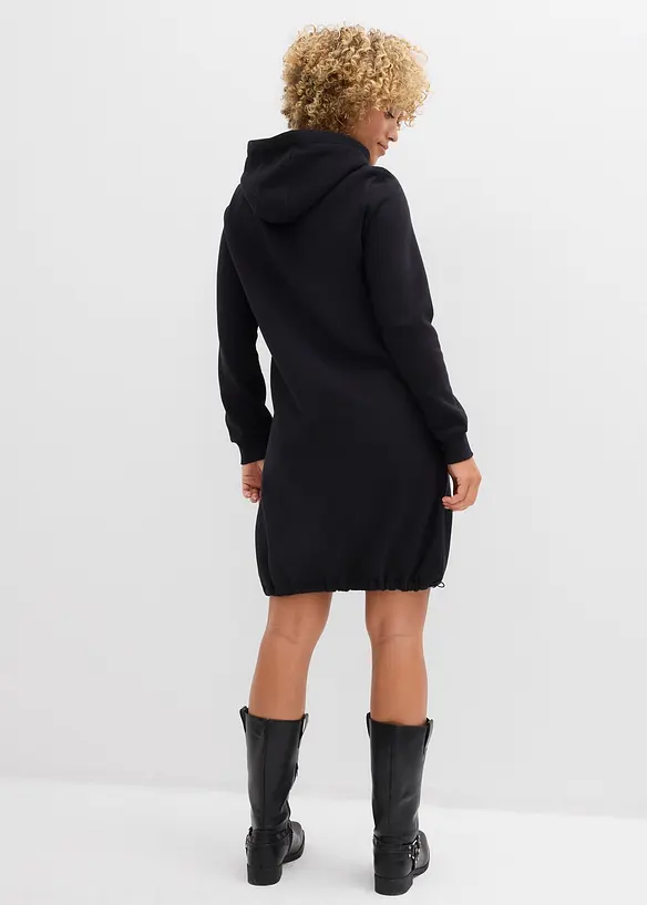Sweatkleid aus Baumwoll-Mix in schwarz von hinten (Totalaufnahme) - bonprix Sweatkleid aus Baumwoll-Mix in schwarz von hinten (Totalaufnahme) - bonprix