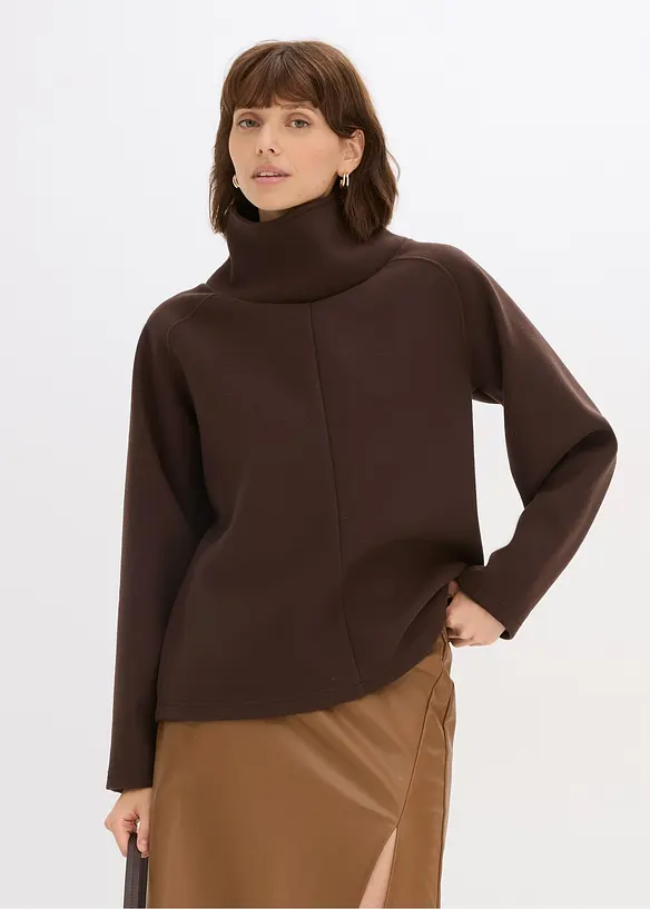 Rollkragenpullover in braun von vorne (im Anschnitt) - bonprix Rollkragenpullover in braun von vorne (im Anschnitt) - bonprix