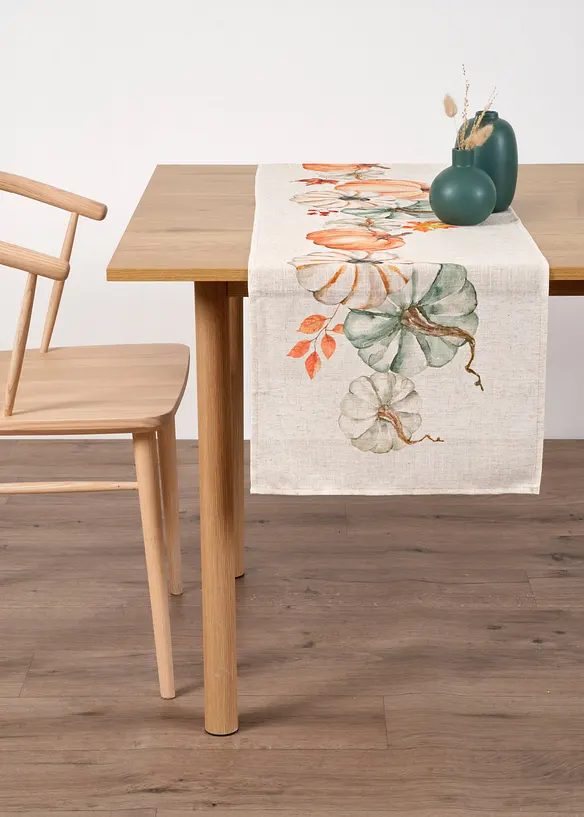 Tischläufer mit Leinenanteil in beige - bonprix