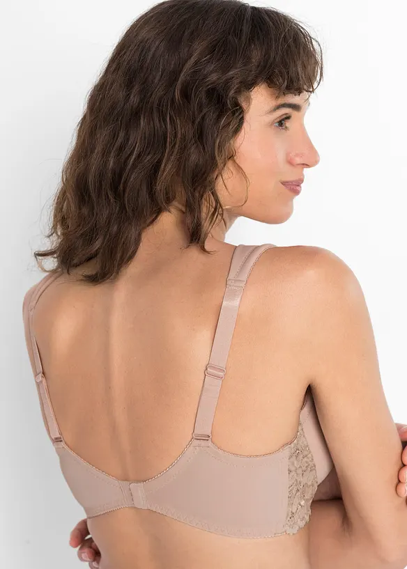 Schalen-BH mit gepolsterten Trägern in beige von hinten (im Anschnitt) - bonprix