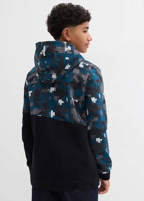 Hoodie mit Bio-Baumwolle in schwarz von hinten (im Anschnitt) - bonprix