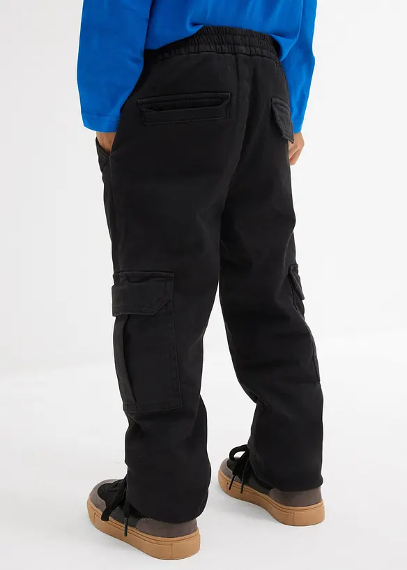 Thermo Regular Fit Cargohose mit Jerseyfutter in schwarz von hinten - bonprix Thermo Regular Fit Cargohose mit Jerseyfutter in schwarz von hinten - bonprix