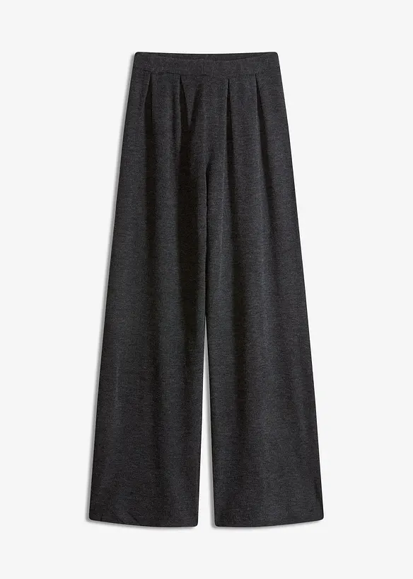 Feinstrickhose mit ausgestelltem Bein in grau von vorne - bonprix Feinstrickhose mit ausgestelltem Bein in grau von vorne - bonprix