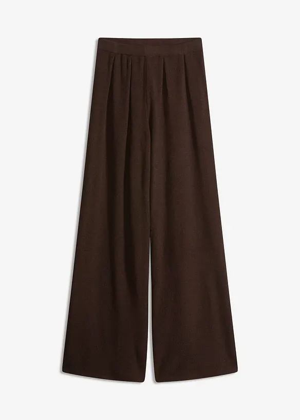 Feinstrickhose mit ausgestelltem Bein in braun von vorne - bonprix Feinstrickhose mit ausgestelltem Bein in braun von vorne - bonprix