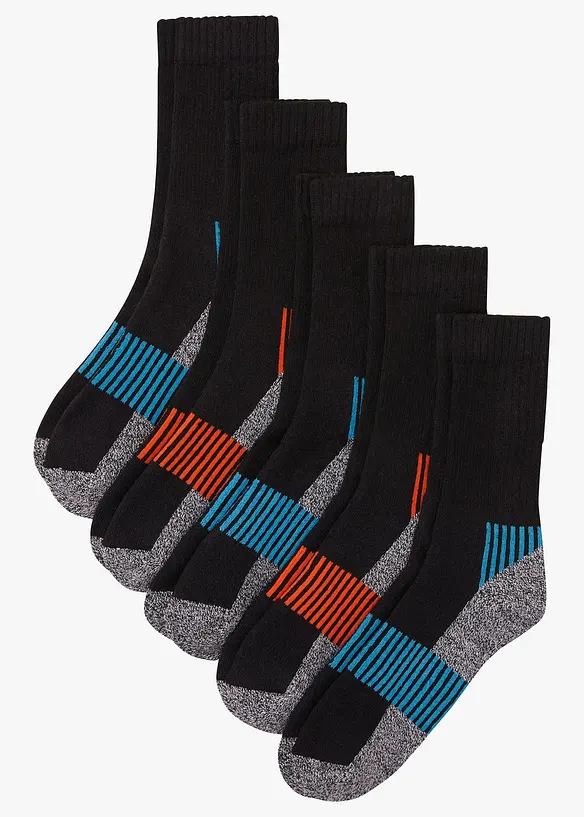 Thermo Tennissocken mit Innenfrottee (5er Pack) in grün von vorne - bonprix