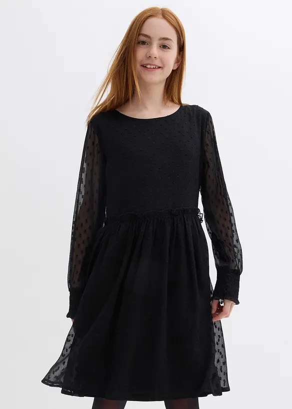 Festliches Mädchen Kleid in schwarz von vorne (Totalaufnahme) - bonprix
