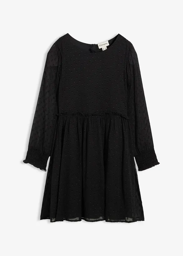 Festliches Mädchen Kleid in schwarz von vorne - bonprix