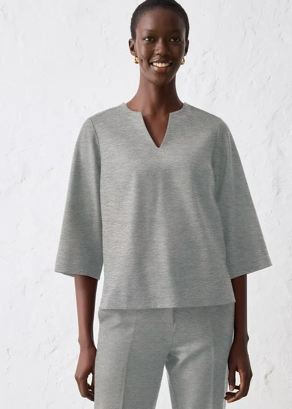 Tunika mit Wolle in grau von vorne (im Anschnitt) - bonprix Tunika mit Wolle in grau von vorne (im Anschnitt) - bonprix