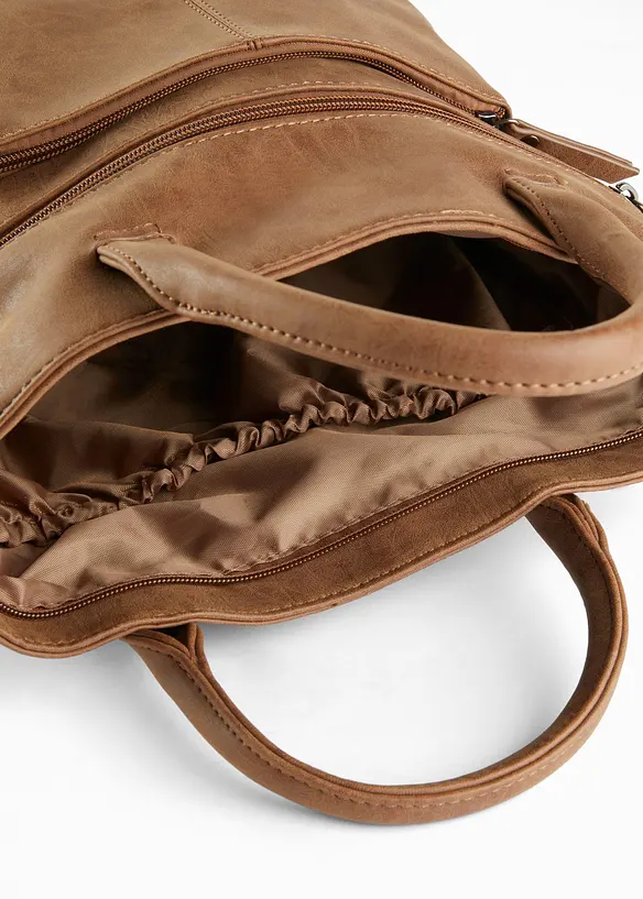 Rucksack mit Außentaschen in braun geöffnet - bonprix