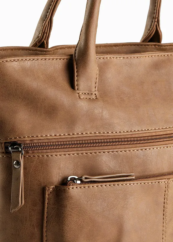 Rucksack mit Außentaschen in braun von hinten - bonprix