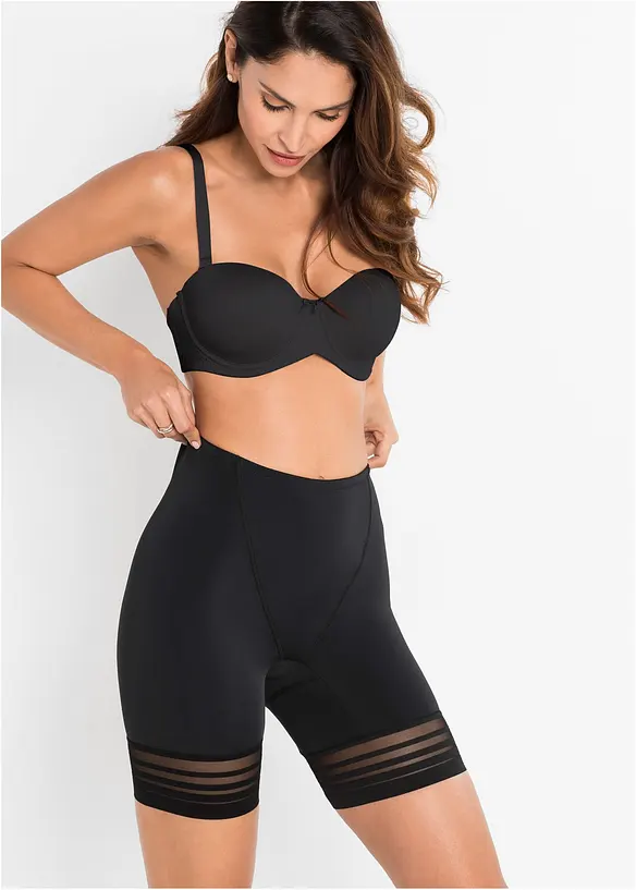 Shape-Radlerhose mit mittlerer Formkraft in schwarz von vorne - bonprix
