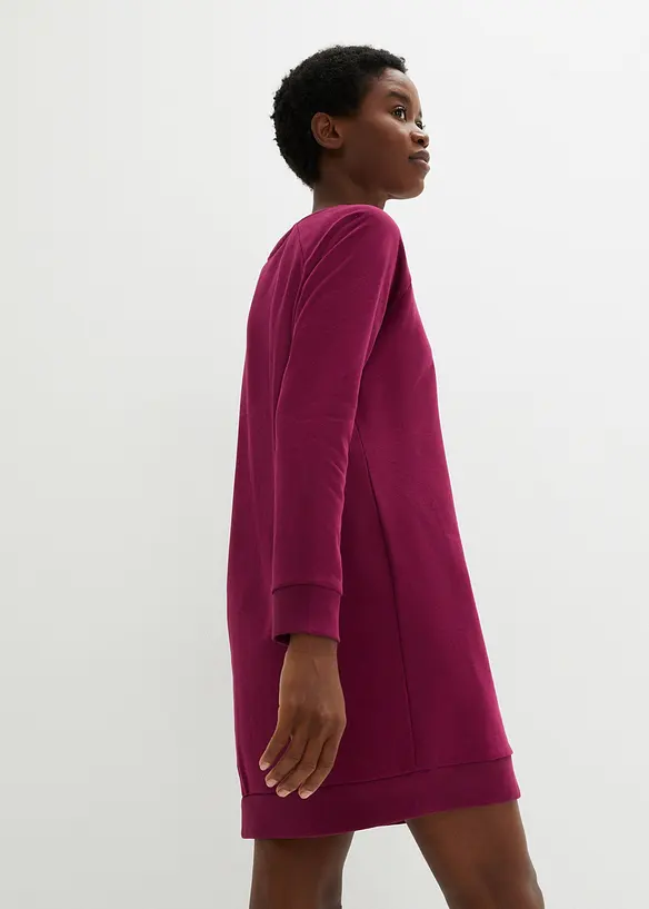 Sweatkleid in lila von hinten (Totalaufnahme) - bonprix