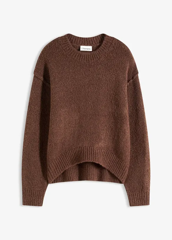 Oversize Feinstrickpullover in braun von vorne - bonprix Oversize Feinstrickpullover in braun von vorne - bonprix