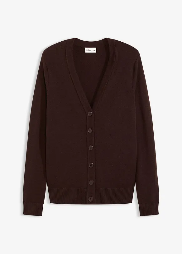 Longstrickjacke aus softem Viskose-Mix in braun von vorne - bonprix Longstrickjacke aus softem Viskose-Mix in braun von vorne - bonprix