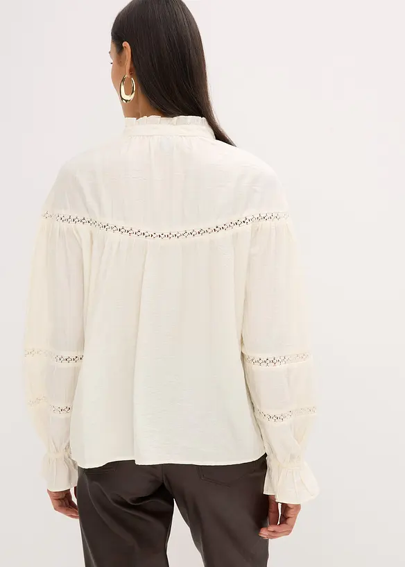 Schlupfbluse aus feinem Viskose-Mix in weiß von hinten (im Anschnitt) - bonprix Schlupfbluse aus feinem Viskose-Mix in weiß von hinten (im Anschnitt) - bonprix