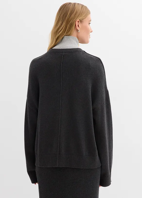 Pullover aus reiner Baumwolle in grau von hinten (im Anschnitt) - bonprix Pullover aus reiner Baumwolle in grau von hinten (im Anschnitt) - bonprix