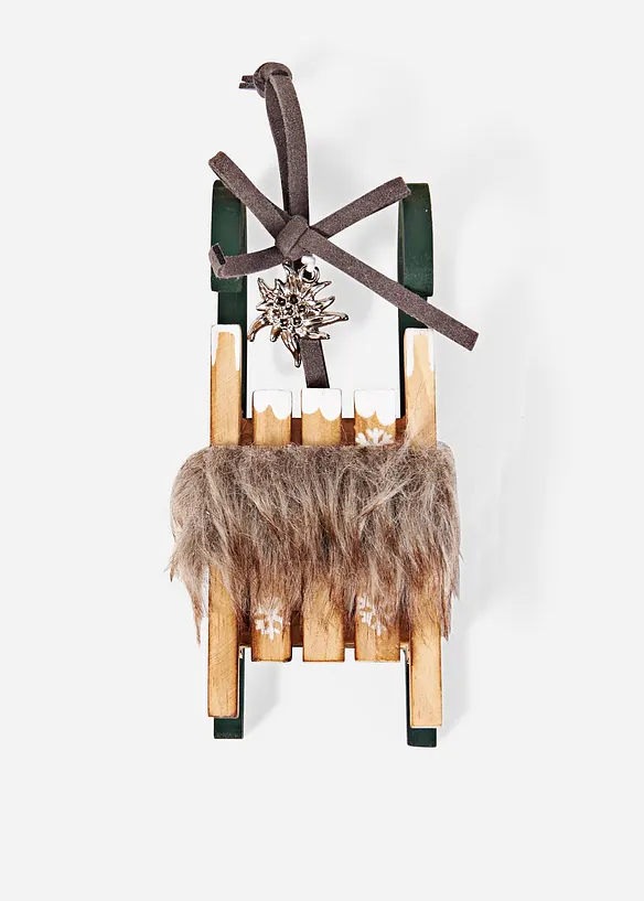 Deko-Objekt Schlitten in beige von vorne - bonprix