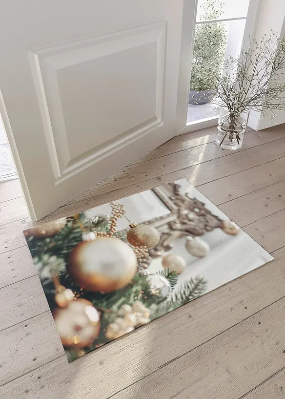 Fußmatte mit weihnachtlichem Motiv in beige (Ambiente) - bonprix