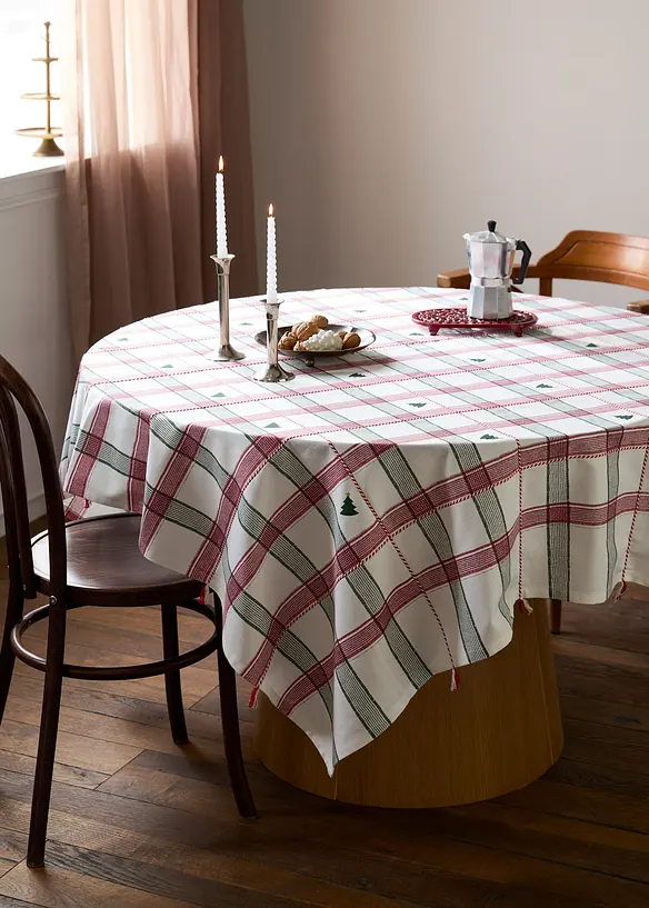 Tischdecke aus Bio Baumwolle in beige von vorne - bonprix